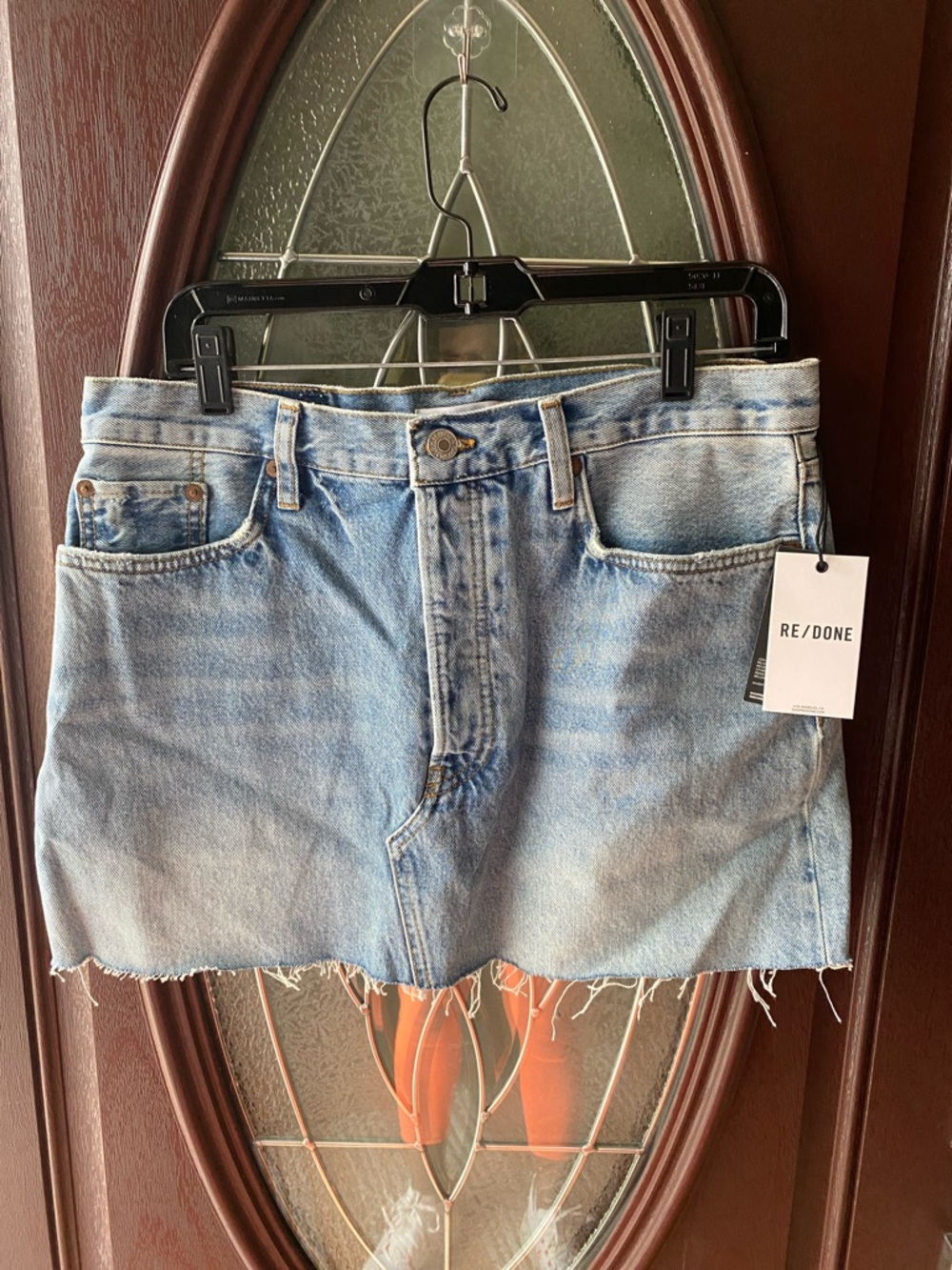Re/Done Faded Blues 90’s Denim Mini Skirt